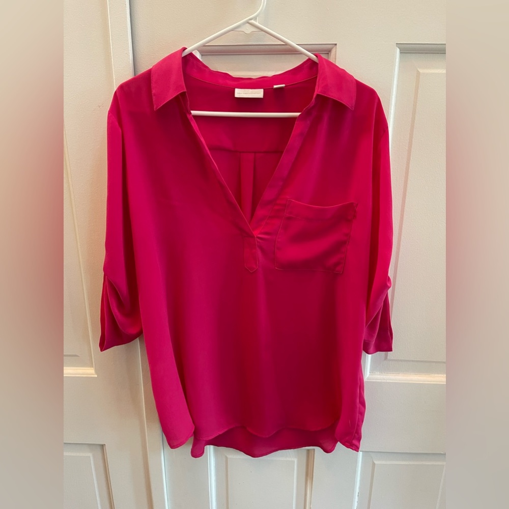 New York & Company pink Soho top, size L